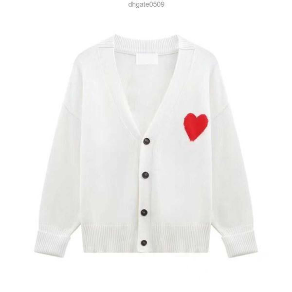 

fashionable paris designer men's sweater amis de coeur macaron love jacquard cardigan for men and womeny4qk, White;black