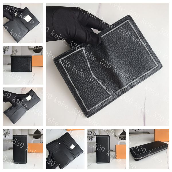 

2023 new fashion clutch genuine leather embossing wallet with box dust bag women men purse real images wholesale 63144/60895/m66540/63095 bl, Red;black