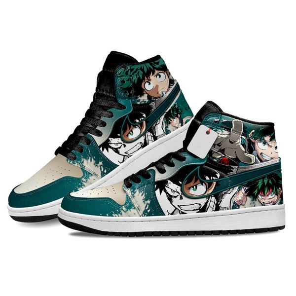 

fashion casual shoes men women deku mha anime sneakers classic rubber high graffiti leather designer custom couple animes running sports sho, Black