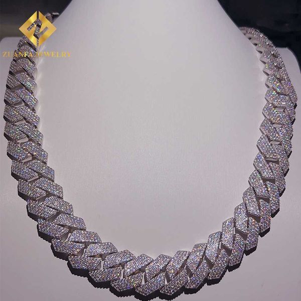 

moissanite cuban link chain fast shipping 20mm vvs moissanite 925 cuban link chain, Silver