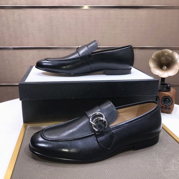 

16model luxurious men's loafers cow suede leather male slip-on formal designer dress shoes for men wedding party business office casual, Black
