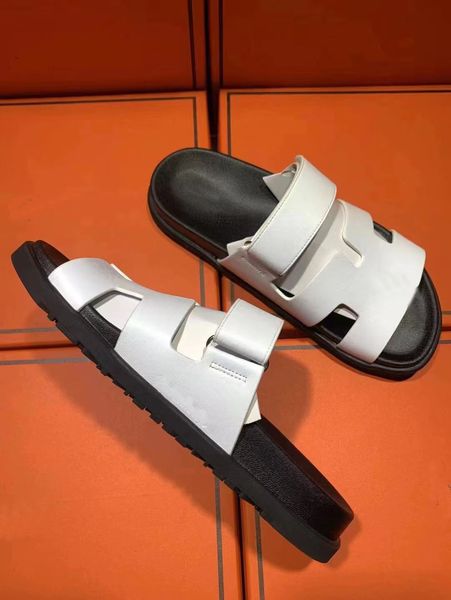 

fashion luxury women sandals shoes goatskin plated kelly buckle flip flops brown white black slip on lady beach slippers eu35-45