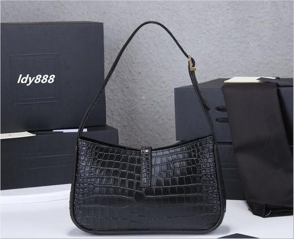 

women hobo shoulder bag designer totes handbags fashion le5a7 bags adjustable strap woman handbag leather black crocodile 25cm