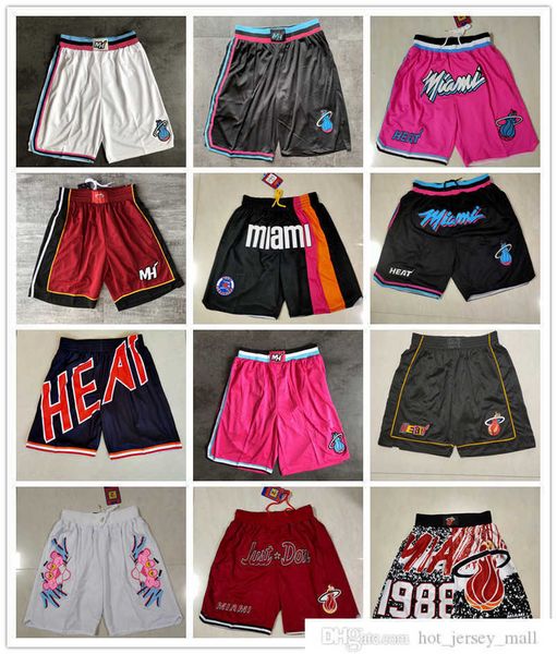 

miami''heat''men retro basketball shorts pocket size short