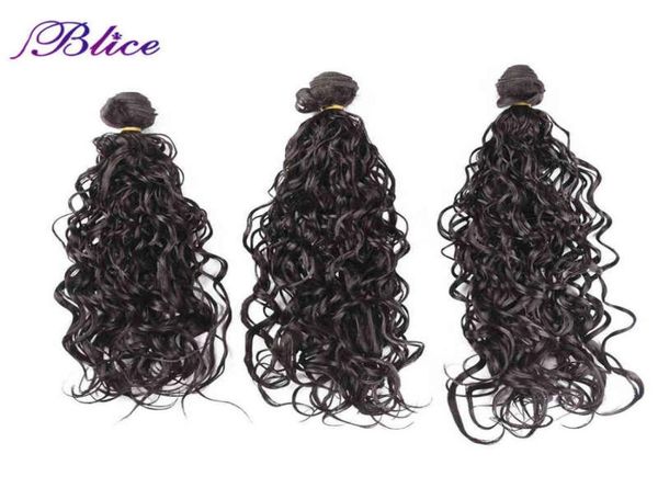 

blice synthetic water wave hair extensions 3pcspack dark brown high temperature fiber 18quot 20quot 22quot weft bundles for5754977, Black