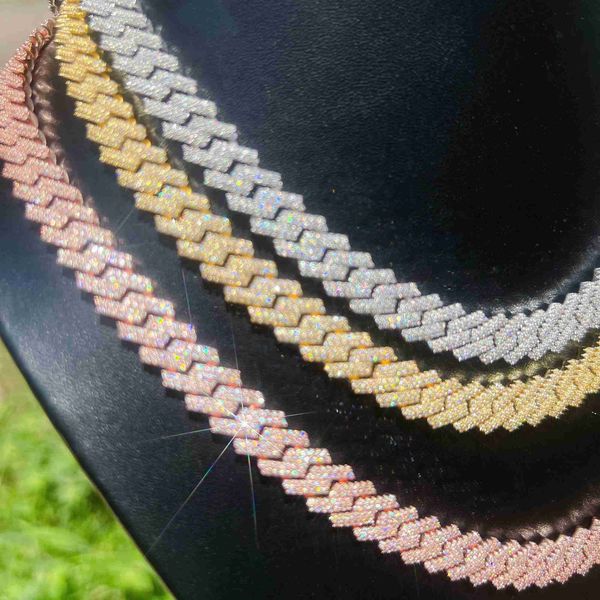 

10mm personalized wholesale vvs moissanite diamond hip hop jewelry necklace sterling silver 925 cuban link chain