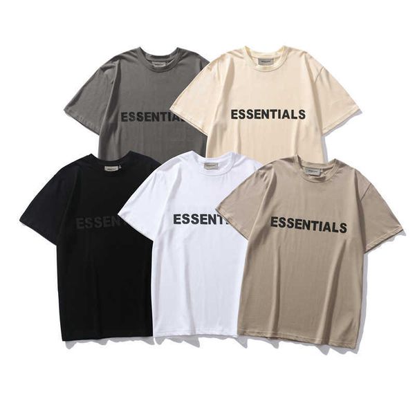 

qb5e 2023 men's and women's fashion t shirt t-shirts high street brand ess chest letter loose casual short sleeves, White;black