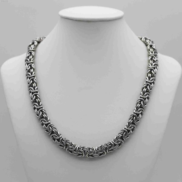 

italian fashion handmade sterling silver flat byzantine necklace