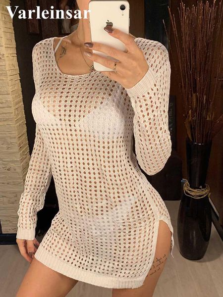

swimwear new sheer see through knitted crochet tunic beach cover up coverups beach dress beach wear beachwear female women v96, White;black