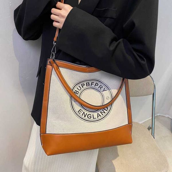 

50% off 2023 fashion handbag canvas for women autumn new trend one shoulder tote urban minimalist letter handheld underarm bag