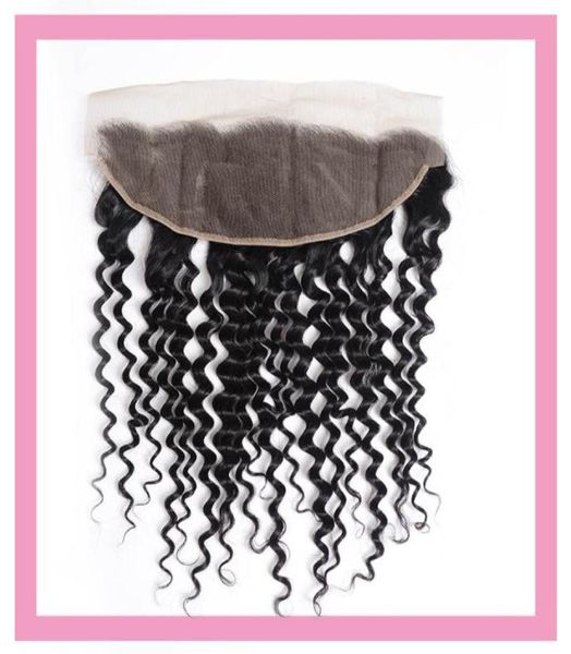 

peruvian human hair 13x4 lace frontal deep wave natural color 13 by 4 frontal closures6319497, Black;brown