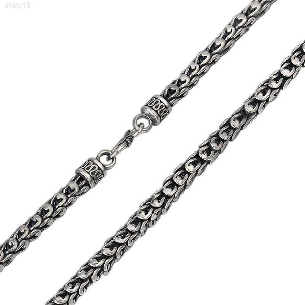 

7mm wholesale 925 sterling silver necklace for men classic vintage punk rock hip hop dragon scale necklace jewelry