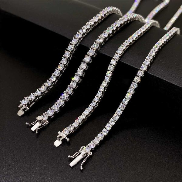 

custom 3mm 4mm 5mm 6mm 6.5mm width hip hop jewelry wholesale price zircon 925 silver tennis chain cz necklace