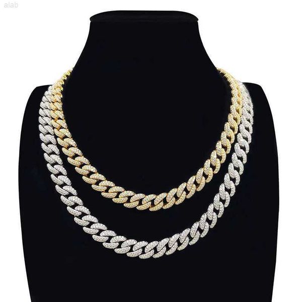

new european and american hip hop cuban chain full inlaid moissanite 925 silver necklace