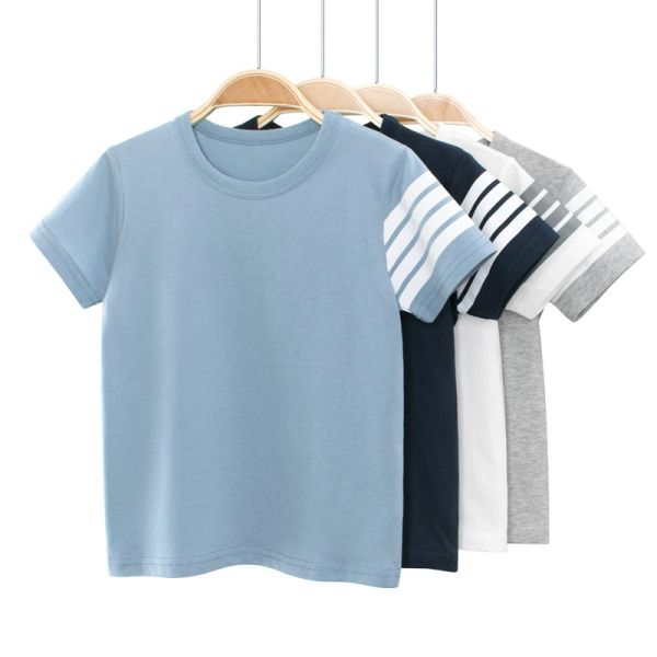 

kids children's clothes boys short sleeve t-shirt baby clothes, Blue