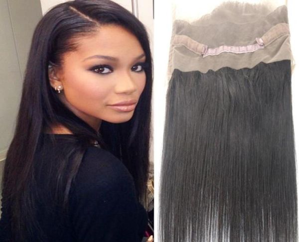 

820inch selling whole natutal color 360 lace frontal straight hair 6100276, Black