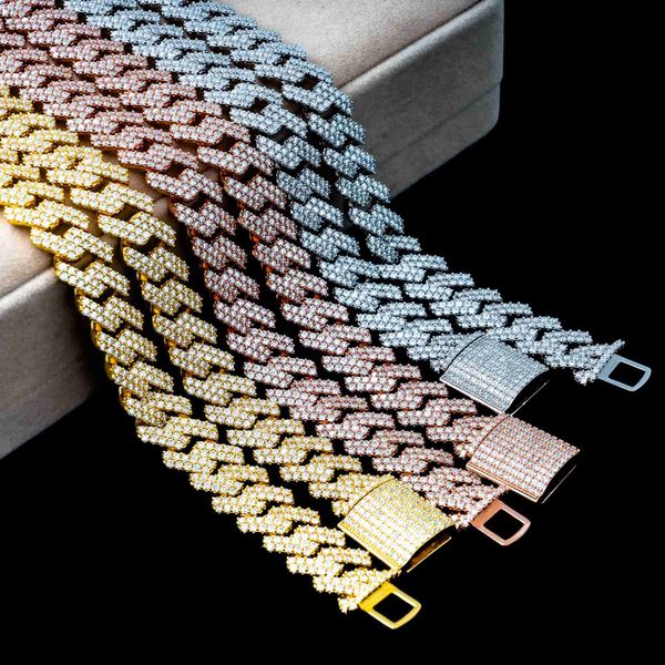 

wholesale price iced out 925 silver mens vvs moissanite miami cuban link chain