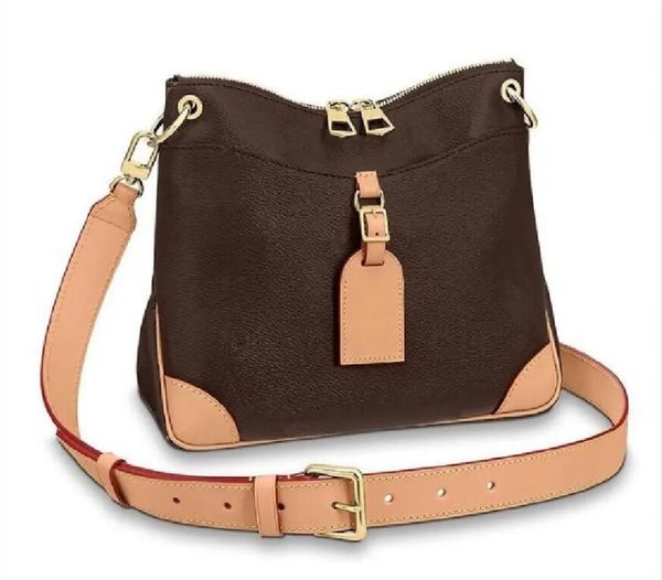 

classic womens odeon mm casual shoulder bags canvas inside real leather brown flower ladys crossbody totes 45355
