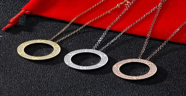 

full cz stainless steel love necklaces pendants fashion choker necklace women men lover neckalce jewelry gift with velvet bag8267850, Silver