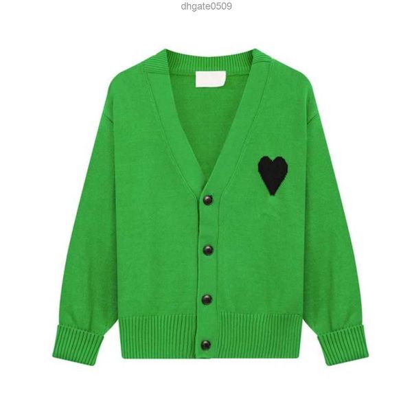 

fashionable paris designer men's sweater amis de coeur macaron love jacquard cardigan for men and womenm8xt, White;black