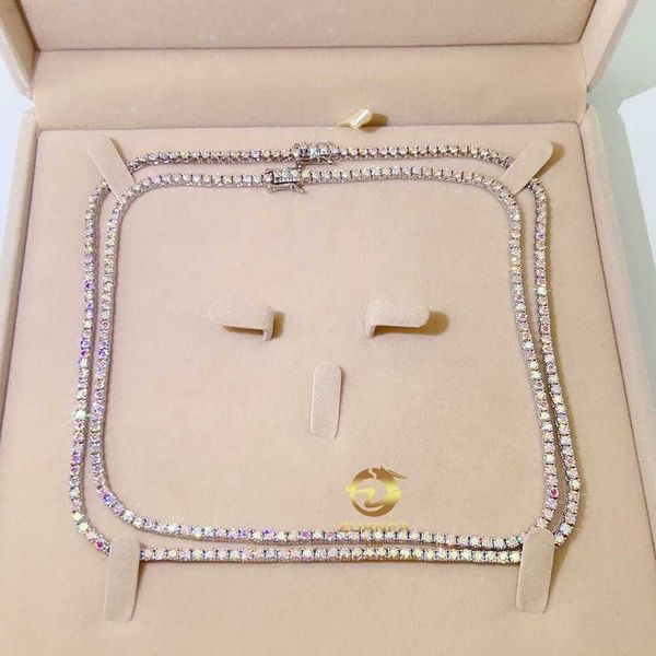 

wholesale bling colorful white moissanite vvs tennis chain rainbow 925 silver tennis necklace