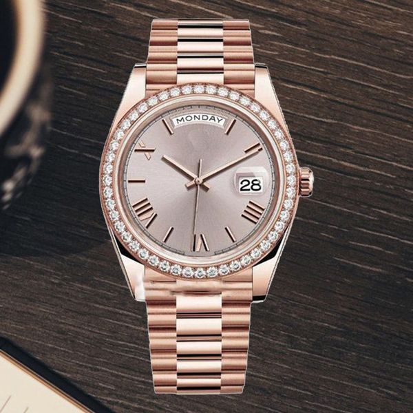 

calendar luxury watch mens watchs classic watches day date automatic movement 41mm folding buckle stainless steel sapphire waterproof wristw, Slivery;brown