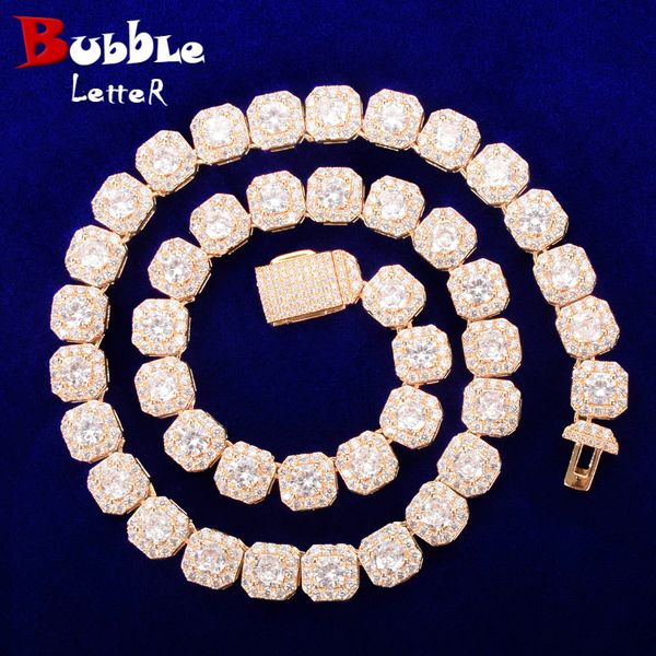 

pendant necklaces bubble letter men's polyester tennis chain necklace hip hop zirconia copper gold fashion rock jewelry trend 230512, Silver
