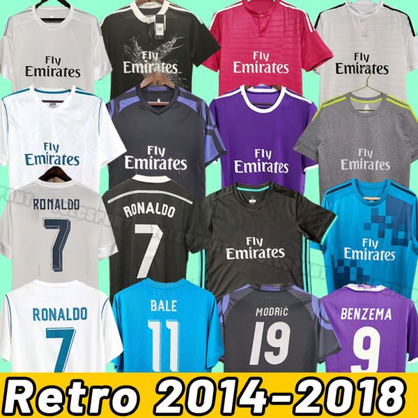 

retro real madrids soccer jerseys football shirts guti ramos seedorf carlos ronaldo zidane beckham raul finals kaka 14 15 16 17 18 bale 2014, Black;yellow