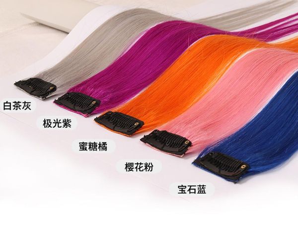 

onepiece clip hair straight human hair extensions brazilian indian remy 10piecelot 45cm7185175, Black;brown