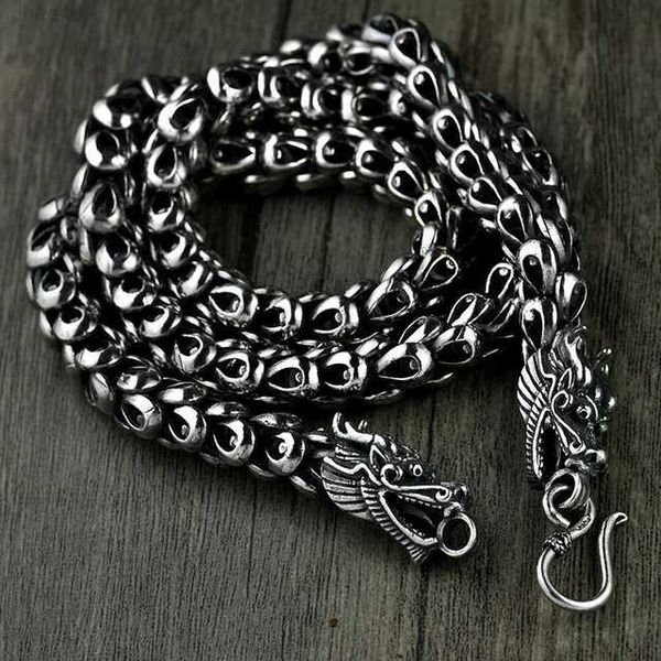 

original handmade 925 sterling silver dragon jewelry men chain necklace