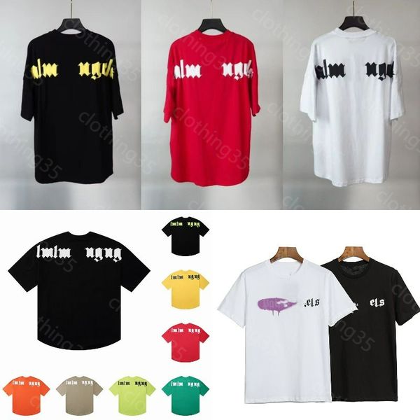 

luxury tshirts clothing tees t shirts fashion mens womens designers tshirt palm letter tshirts clothing short sleeved new crew neck angels, White;black