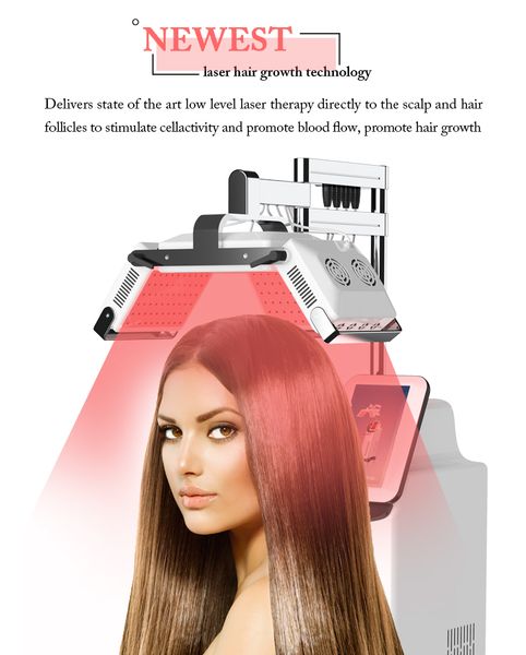 

diode hair regrowth loss treatment hairy growth laser machine with 260pcs diode lamps professional anti loss treatment care equipment cost, Black