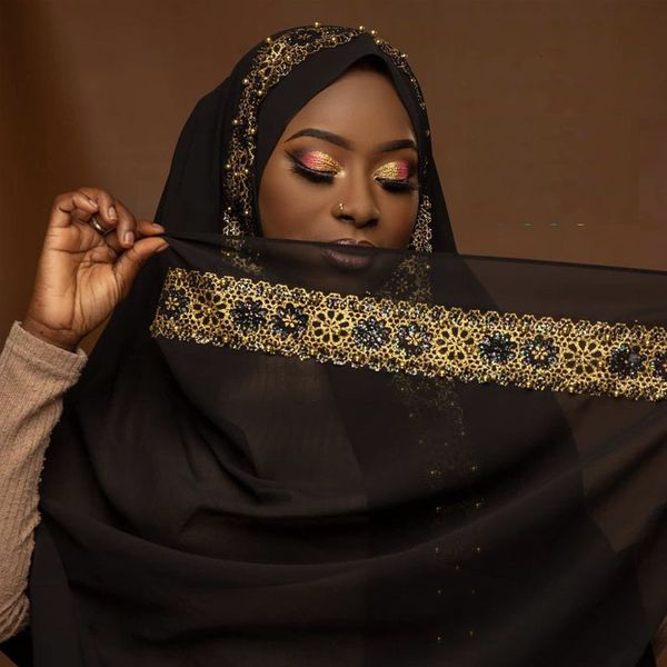 

hijabs 70 * 180cm muslim chiffon headscarf suitable for women islamic lace headscarf women regular shaver and headscarf for women 230512, Blue;gray