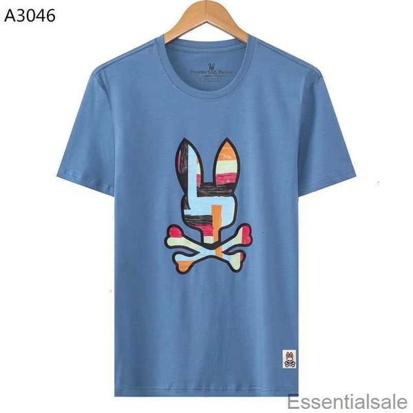 

2023 spring/summer new p/b skeleton rabbit short sleeve printed pattern trendy brand t-shirt with pure cotton embroidery fik6, White;black