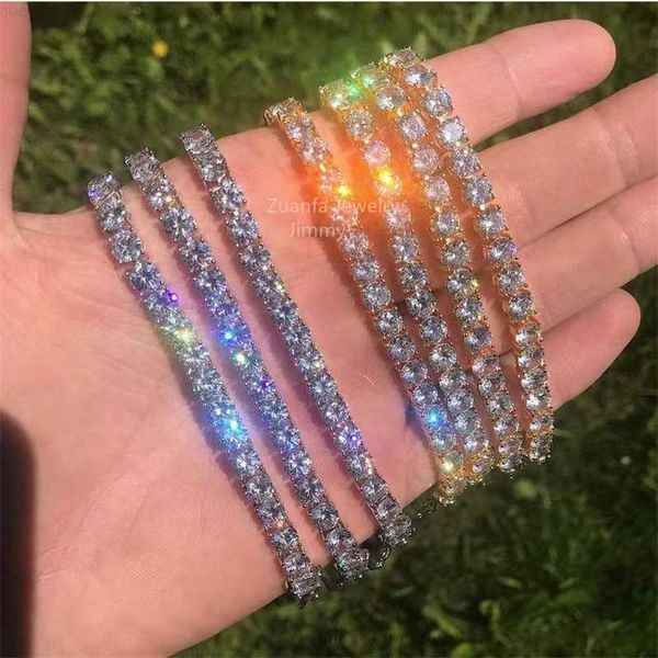 

925 sterling silver 5mm 8in super white cubic zircon gemstones necklace double safety clasps tennis bracelets
