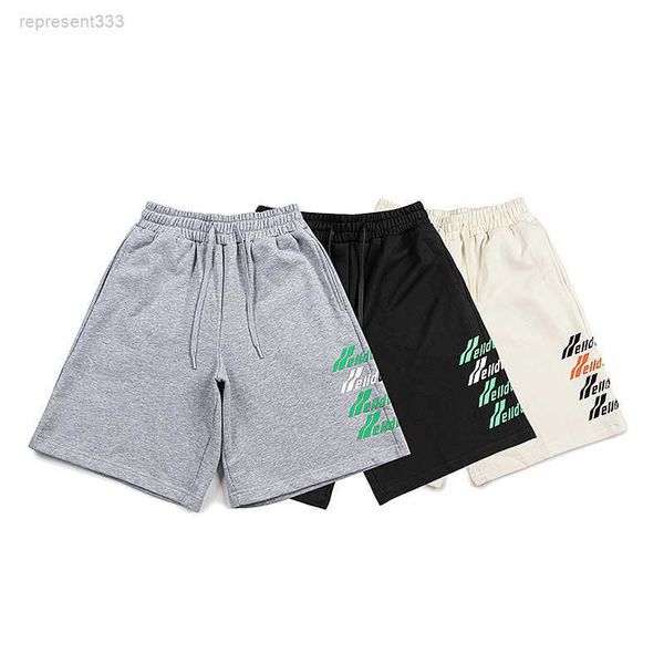 

spring/summer new welldone thick glue contrast color bullet screen letter loose casual shorts for men and s6iq, White;black