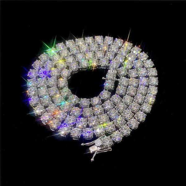 

factory price 925 sterling silver 5aaa cz diamond 5mm tennis chain necklace