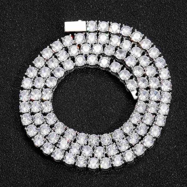 

fine jewelry hip hop men women gold plated 925 sterling silver vvs moissanite diamond cluster tennis chain necklace