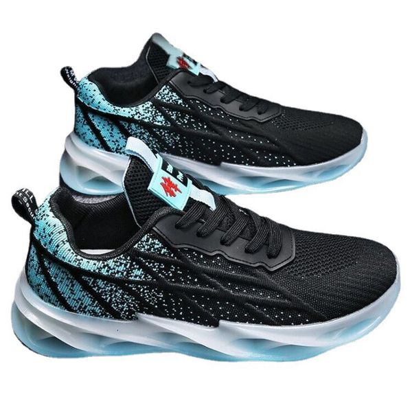 

mens trainers running shoes blue black breathable fashion mesh durable comfortable walking sports sneakers 40-44