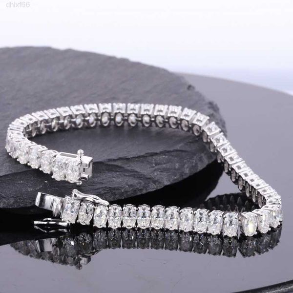 

starsgem wholesale hiphop design fancy oval moissanite tennis bracelet 14k gold bracelets, Silver