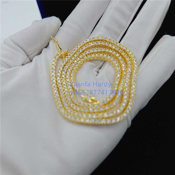 

price moissanite jewelry 925 sterling silver diamond chain 2mm vvs moissanite tennis necklace