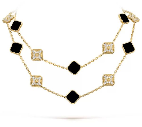 

100% silver luxurys brand van 20s motif necklace elegant twenty clover classic necklaces gift for woman jewelry pendant designer necklace lo