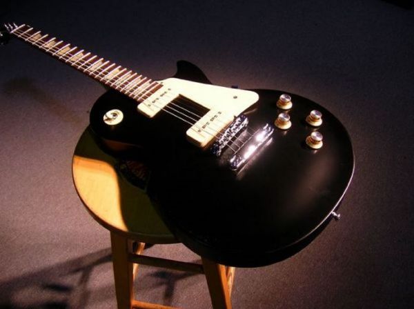 

factory mahogany lp guitar studio 60's tribute satin ebony finish p-90 pickups plek'd neck256
