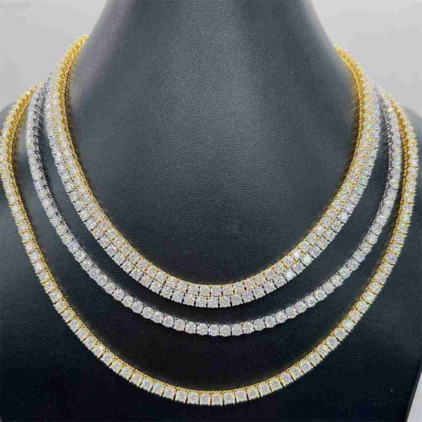 

2023 fashion selling moissanite silver 3mm 4mm 5mm classic necklace bracelet mens chains jewelry tennis chain