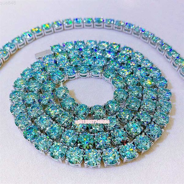 

summer color blue green moissanite tennis necklace s925 sterling silver tennis bracelet blue moissanite tennis chain