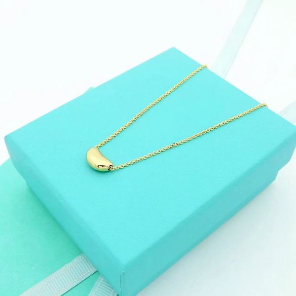 

classic luxury bean necklace fashion designer women's necklace jewelry with box, Golden;silver