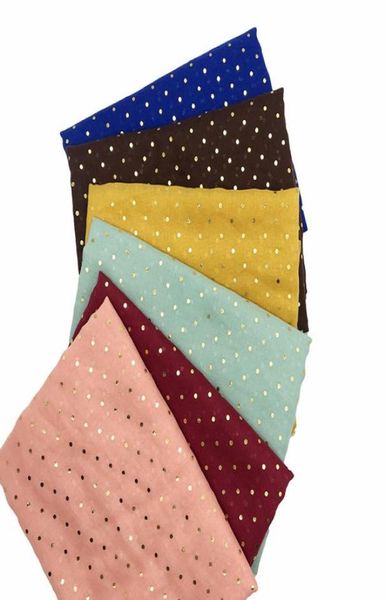 

fashion gold foil polka dot muslim hijab headwrap women headwear scarf viscose cotton shawl glitter islam headscarf lightweight5837474, Blue;gray
