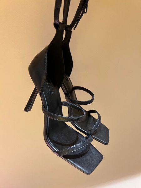 

summer lady women sandals black satin genuine leather ankle strap 3 strappy high heels sandalias sandals slingback party shoes