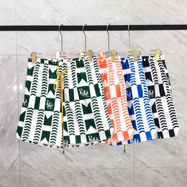 

beach shorts men women casual elastic waist drawstring breeches orange green blue