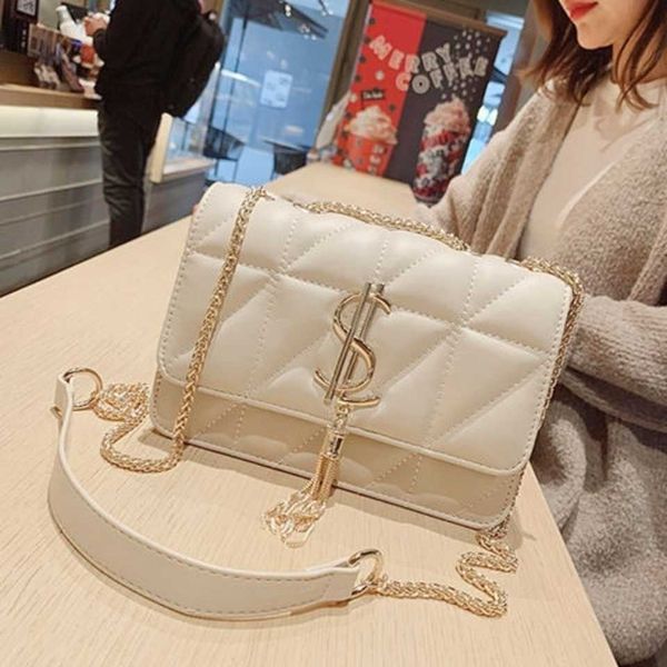 

50% off 2023 fashion handbag french little new tassel lingge chain small square single shoulder women's bag crossbody